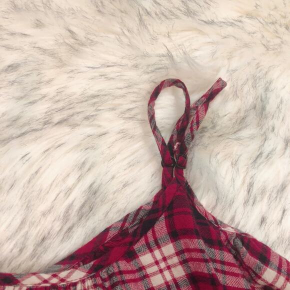 En Creme ASOS Punk Dark Academia Plaid Fringe Crop Top - Picture 6 of 9